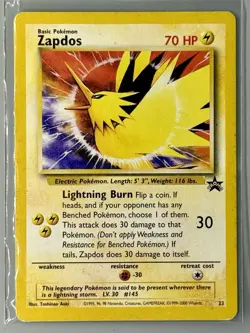 1995 Pokemon Zapdos #23 Regular Black Star Promo - Image 1