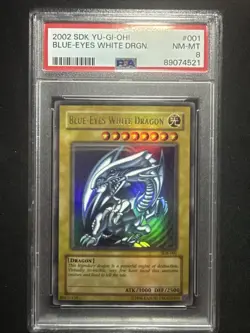 Yugioh PSA 8 Blue-Eyes White Dragon SDK-001 Starter Deck: Kaiba Unlimited - Image 1