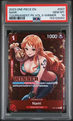 2023 ONE PIECE PROMOS TOURNAMENT PACK VOL.3-WINNER #007 NAMI PSA 10 - Image 1