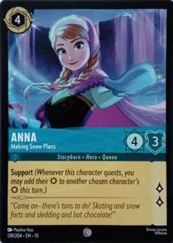 139/204 ANNA MAKING SNOW PLANS EN10 COMMON DISNEY LORCANA CARD - Image 1