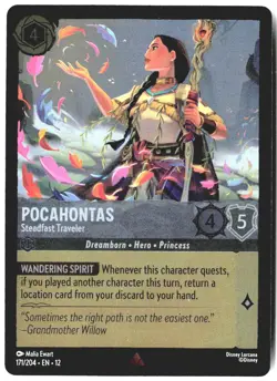Disney Lorcana TCG Pocahontas Steadfast Traveler 171/204 Foil Wilds Unknown - Image 1