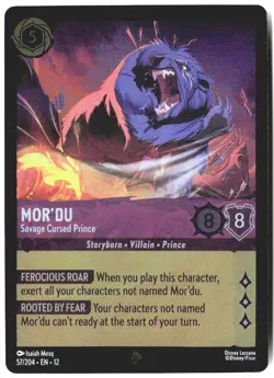 Disney Lorcana TCG Mor'du Savage Cursed Prince 57/204 Foil Wilds Unknown - Image 1