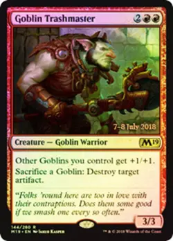 MTG Goblin Trashmaster - Foil - Prerelease Promo, Light Play, English Promo: Pre - Image 1