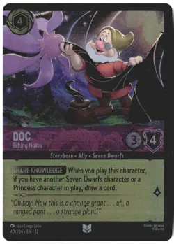 Disney Lorcana TCG Doc Taking Notes 40/204 Foil Wilds Unknown - Image 1