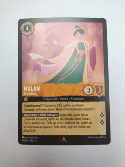 Disney Lorcana Karte Mulan - Reflektiert 2ROF 16/204 Selten Bernstein deutsch - Image 1