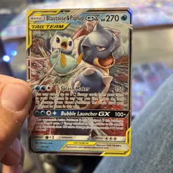 Pokemon Card - Blastoise & Piplup GX Cosmic Eclipse 38/236 Holo GX Rare - Image 1