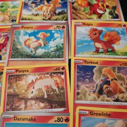 25 Fire Red Pokemon Cards Bulk Assorted Common Uncommon NM/Mint No Doubles - Image 3