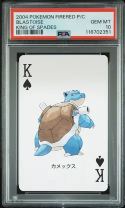 2004 POKEMON FIRERED VERSION PLAYING CARDS KING OF SPADES BLASTOISE PSA 10 - Image 1
