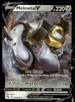 Pokemon Cards Melmetal V 047/078 Pokemon GO Holo V Rare NM *2 - Image 1