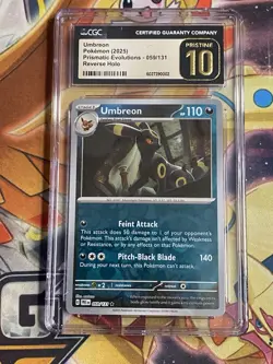 CGC 10 Pristine Umbreon 059/131 REVERSE HOLO Prismatic Pokemon Card - Image 1