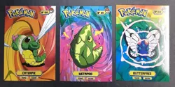 CATERPIE X METAPOD X BUTTERFREE - POKEMON KANTO CARDS TOP POKEDEX CCG FOIL - Image 1
