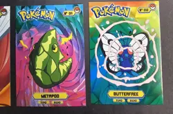 CATERPIE X METAPOD X BUTTERFREE - POKEMON KANTO CARDS TOP POKEDEX CCG FOIL - Image 3