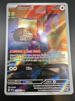 Pokemon Card Skwovet 222/198 Scarlet & Violet Base Holo Art Illustration Rare - Image 1