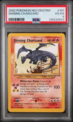 PSA 4 VG-EX Shining Charizard Neo Destiny Holo Rare Pokemon Card 107/105 - Image 1