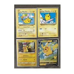 Pokemon TCG 4-Card Lot Flying Pikachu Surfing Pikachu Pikachu V GO - Image 1