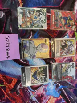 Dragon Ball Z TCG Collection Lot 6 Cards, 2 SR, 2 L, 2 EM, (All Near Mint) - Image 1