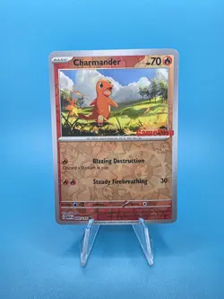 Pokemon TCG Charmander GameStop Exclusive Reverse Holo Promo Card 004/165 - Image 1