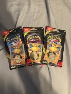 3x Pokemon Perfect Order Blister Pack + Makuhita Promo Card & Coin - Image 2
