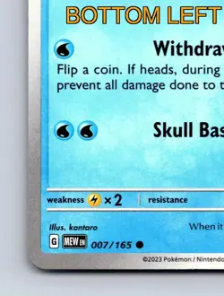 Squirtle HP 60 Skull Bash Attack Tiny Turtle Blue Pokemon Card - Image 5