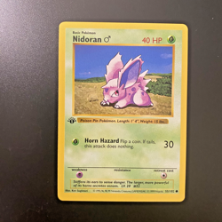Nidoran M 55/102 1st Edition Shadowless Base Set Regular NM - Pokemon Card - Image 1
