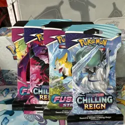Pokemon: Fusion Strike and Chilling Reign Sleeved Boosters x2 of each - Image 1