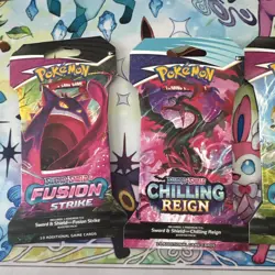 Pokemon: Fusion Strike and Chilling Reign Sleeved Boosters x2 of each - Image 2