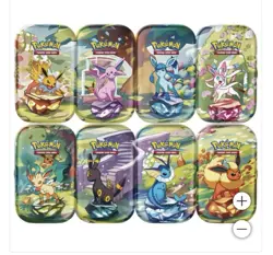 Pokemon Prismatic Evolutions 8 Mini-Tins w Promo Cards Costco 2-pack Confrimed - Image 2