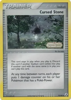 NM-Mint Cursed Stone - 72/92 - Uncommon - Reverse Holo Pokemon Legend Maker - Image 1