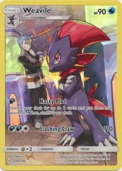 Lightly Played Weavile - 238/236 - Secret Rare Pokemon Cosmic Eclipse - Image 1