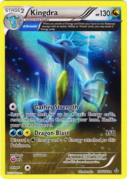 NM-Mint Kingdra - 108/160 - Holo Rare Pokemon Primal Clash - Image 1