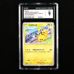 CGC 9 MINT 2024 Pokemon S&V JPN Pikachu H 197/SV-P Promo - Image 1