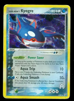 Pokemon TEAM AQUA'S KYOGRE 3/95 Team Magma vs Team Aqua - RARE HOLO - HEAVY PLAY - Image 1