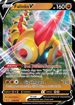 Falinks V 110/192 Holo V Rare Rebel Clash Pokemon Near Mint - Image 1