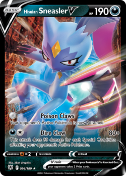 Hisuian Sneasler V 094/189 Holo V Rare Astral Radiance Pokemon Near Mint - Image 1
