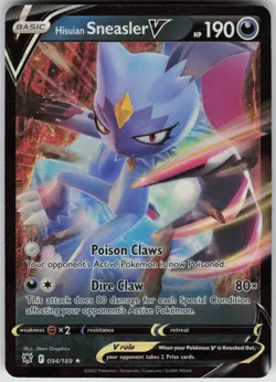 Hisuian Sneasler V 094/189 Holo V Rare Astral Radiance Pokemon Near Mint - Image 3