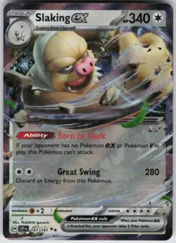 Slaking ex 147/191 Double Rare Surging Sparks Pokemon Holo Near Mint - Image 3