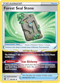Forest Seal Stone 156/195 Holo Rare Silver Tempest Pokemon Near Mint - Image 1