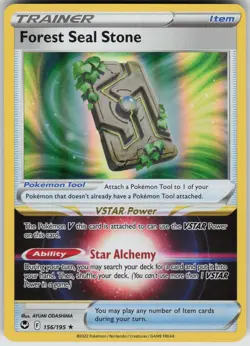 Forest Seal Stone 156/195 Holo Rare Silver Tempest Pokemon Near Mint - Image 3