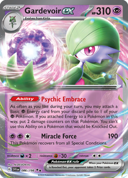 Gardevoir ex 086/198 Double Rare Scarlet & Violet Pokemon Holo Near Mint - Image 1