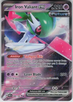 Iron Valiant ex 089/182 Double Rare Paradox Rift Pokemon Holo Near Mint - Image 3