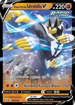 Rapid Strike Urshifu V 087/163 Holo V Rare Battle Styles Pokemon Near Mint - Image 1