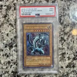 Konami Yu-Gi-Oh! Blue-Eyes White Dragon REPRINT LOB Unlimited PSA 9 Ultra Holo - Image 1