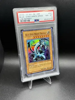 2010-2017 YuGiOh PSA 8 Blue-Eyes White Dragon LOB-001 LOB Reprint Unlimited - Image 1
