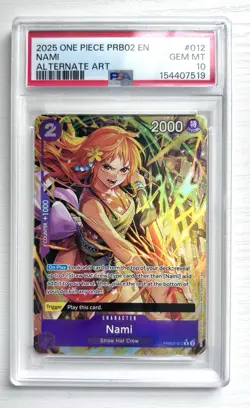 Nami 2025 One Piece EN Alternate Art PRB02-12 PSA 10 - Image 2