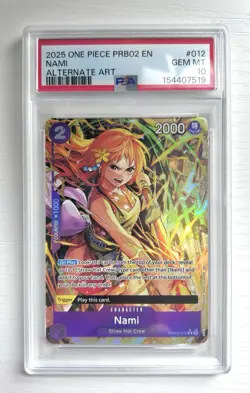 Nami 2025 One Piece EN Alternate Art PRB02-12 PSA 10 - Image 3