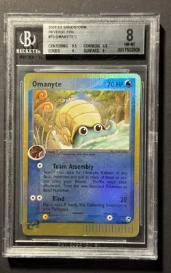 Beckett 8 Pokemon 2003 Omanyte 70/100 Ex Sandstorm Card - Image 1