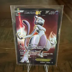 Pokemon Mewtwo-EX TCG Full Art Ultra Rare Holo Card Breakthrough 158/162 - Image 1