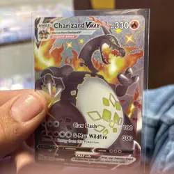 a 2021 Pokemon Shining Fates Charizard VMAX shiny holo rare card - Image 1