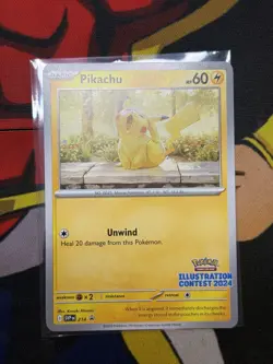 Pokemon Pikachu Promo Card 214 Illustration Contest 2024 Basic 60 HP - Image 1