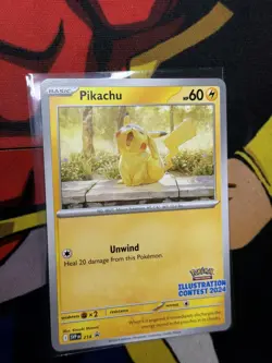 Pokemon Pikachu Promo Card 214 Illustration Contest 2024 Basic 60 HP - Image 2